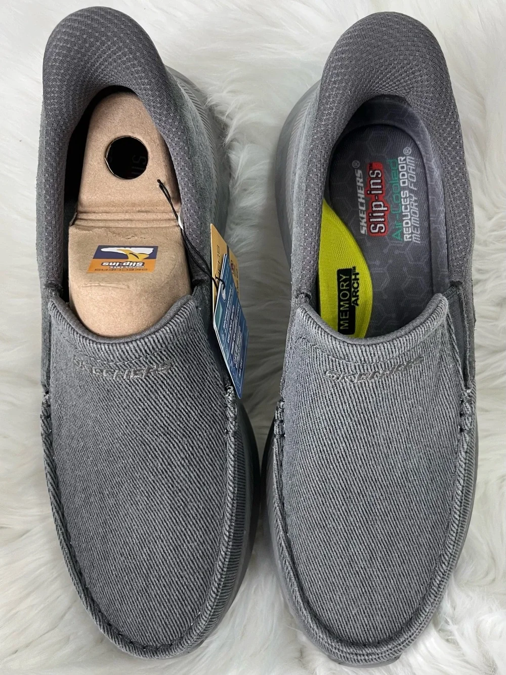 Skechers‎ Men's Gray Slip-On Memory Foam Casual Loafers